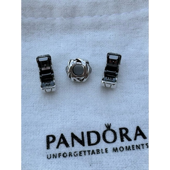 PANDORA ‘Memories Bracelet’ w/ 3 Charms, Size 8.3”L - Picture 6 of 12